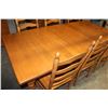 Image 4 : PINE TABLE WITH LEAF AND SIX PINE LADDER BACK CHAIRS