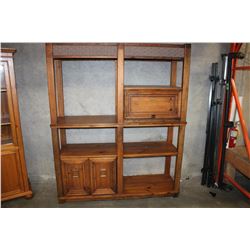 TWO PIECE WOOD SHELF UNIT