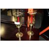 Image 2 : TWO BRASS AND GLASS CANDLE HOLDERS
