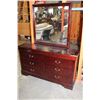 Image 1 : NEW CHERRY FINISH AVENZA 6 DRAWER DRESSER WITH MIRROR, RETAIL $899