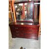 Image 2 : NEW CHERRY FINISH AVENZA 6 DRAWER DRESSER WITH MIRROR, RETAIL $899