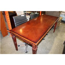 NEW CUSTOM CARVED MAHOGANY DESK DINING TABLE