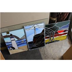 LOT OF STAINED GLASS