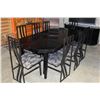 Image 2 : LARGE BLACK DINING TABLE WITH 8 CHAIRS