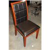 Image 1 : FLOOR MODEL LEATHER STITCHED BACK MODERN DINING CHAIR
