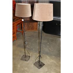 PAIR OF 58 INCH METAL BASE FLOOR LAMPS