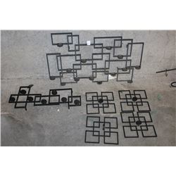 SIX IRON WALL MOUNT TEA LIGHT HOLDERS