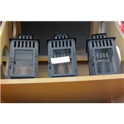 THREE METAL CANDLE LANTERNS