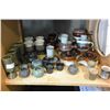 Image 1 : SHELF LOT OF FRENCH ONION SUOP BOWLS POTTERY MUGS ETC