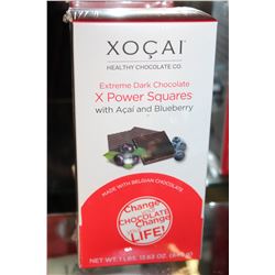 XOCAI EXTREME DARK CHOCOLATE X POWER SQUARES WITH ACAI AND BLUEBERRY