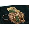 Image 1 : BLUE JEWELERY CASE W/VINTAGE GOLD JEWELERY