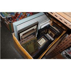 BOX OF ESTATE PRINTS AND ART WORK