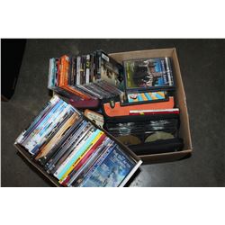 BOX OF DVDS AND CDS