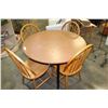 Image 1 : MAPLE WITH BLACK BASE TABLE AND FOUR HOOPBACK CHAIRS