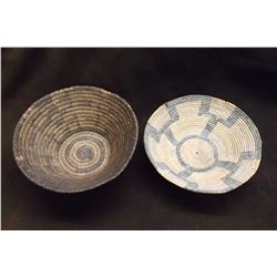 2 Vintage Baskets- Pima 9.5" W X 3.5" H- Papago 9"W X 2.5" H