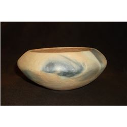 Jeri Track Micacaus Clay Bowl- With Fire Clouds- Taos Pueblo- Marked Jeri- 7"H X 3.5"W