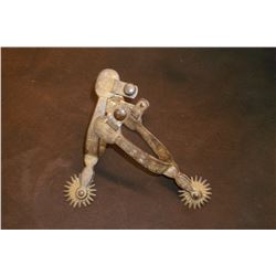 Star Marked Hand Forged Steel Beurmann Spurs- Engraved- 20 Point Rowels