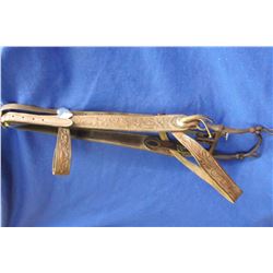 Unmarked Carved Headstall- Heart Conchos- Unmarked Beurmann Bit- California Cheek