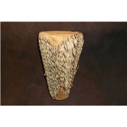 Wood and Rawhide Drum- Hair On- 10.5"H X 6"W
