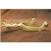 Image 5 : Anchor Marked North And Judd Hercules Bronze Spurs- Floral Engraved- 10 Point Rowels