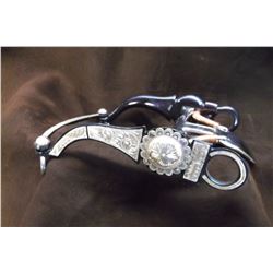 Marked B Slash B Silver Inlaid Bit- Arizona Cheek- Spoon Mouth- Slobber Bar