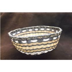 Hopi Poly Chrome Basket- C. 1930- 2nd Mesa- Minor Damage on Rim- 3.75"H X 9"W