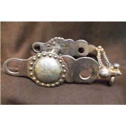 Unmarked Early Prison Made Bit- 2.5" Silver Domed Conchos- Wyoming Cheek- Spoon Mouth