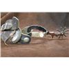 Image 3 : Unmarked Overlaid and Engraved Spurs- Pearls- Chap Guards- Stamped Spur Straps with Nickel Conchos