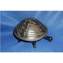 Black On Black Mata Ortiz Turtle Pot- 5.5"H X 7"W