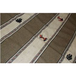 Old Navajo Wool Rug- Slightly Frayed on End- 98"L X 68"W