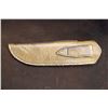 Image 10 : Unmarked Damascus Knife- Jawbone Handle Leather and Beaver Tail Sheath Marked Schram