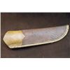 Image 5 : Unmarked Damascus Knife- Jawbone Handle Leather and Beaver Tail Sheath Marked Schram