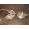 Image 1 : Old Choker Heart Breast Collar- Dotted- 3 Old Rosettes- 1 Rosette is Damaged- X Marked Buckles