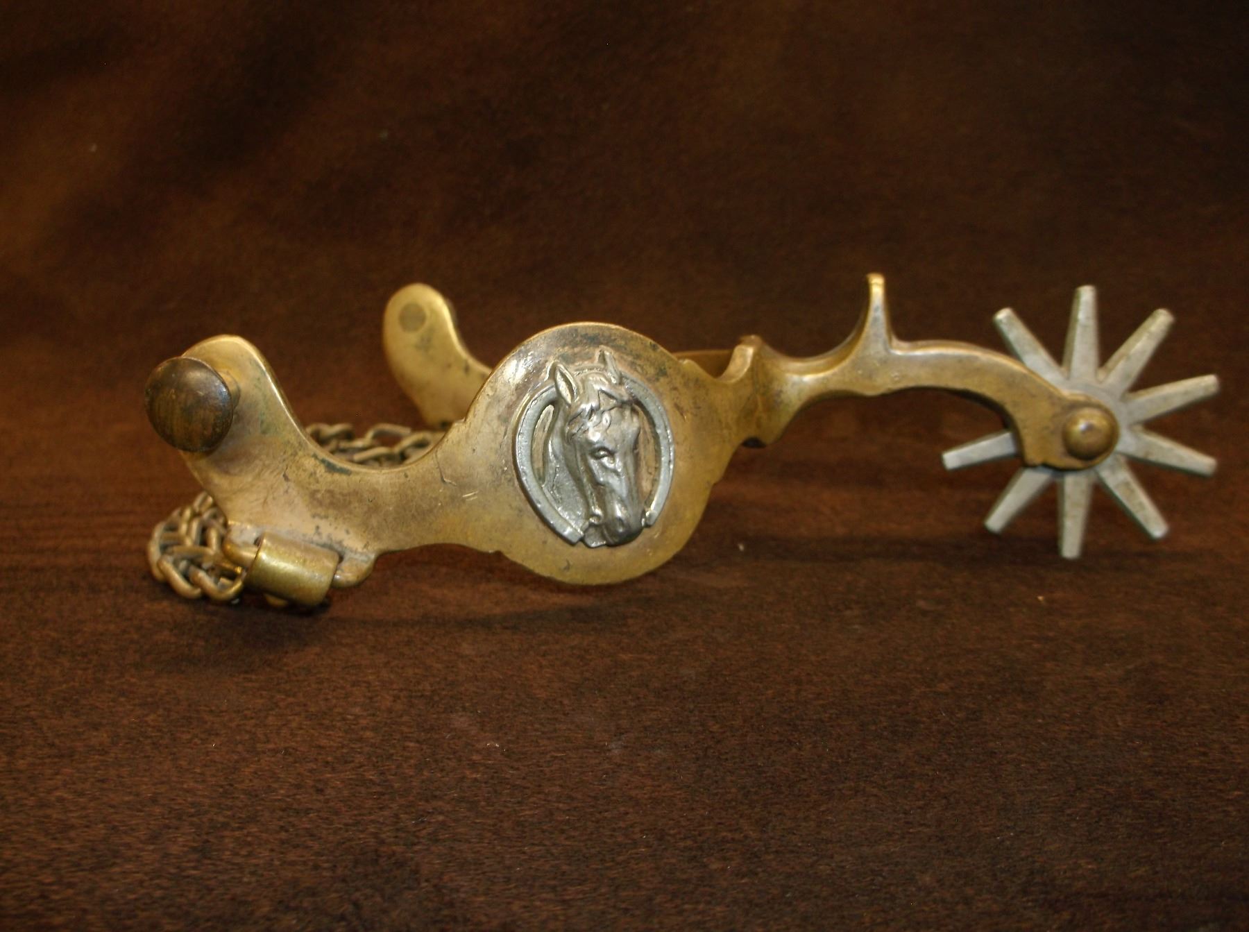 Anchor Marked North and Judd Spurs Hercules Bronze Horseheads Drop