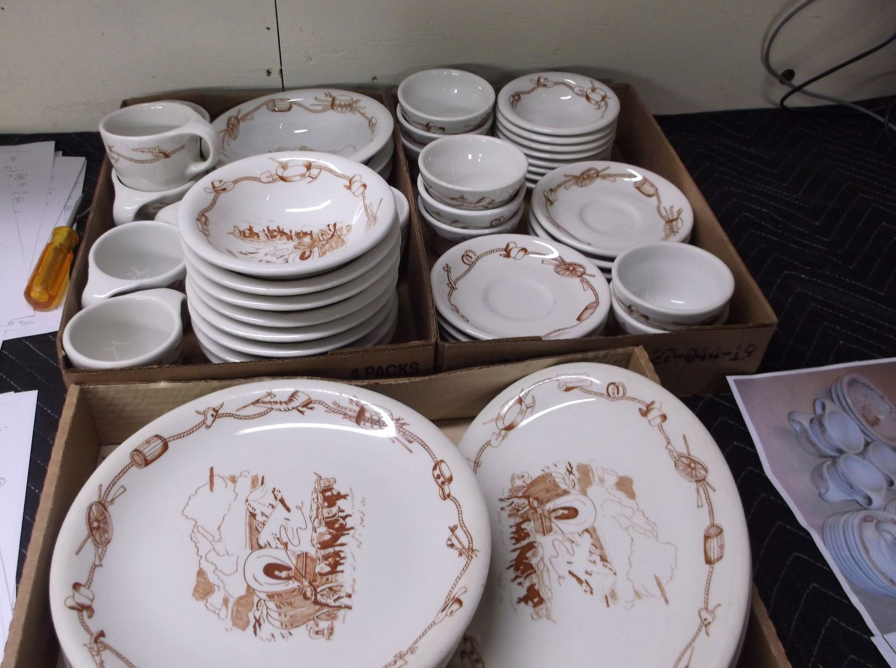 This is a Used Western Dinnerware Set from Harolds Club in Reno It Was