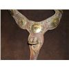Image 3 : Old Dotted Breast Collar- 17 Brass Conchos- Minor Damage