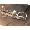 Image 2 : Unmarked Carved Leather Headstall- Nickel Conchos- Unmarked Silver Overlaid Bit