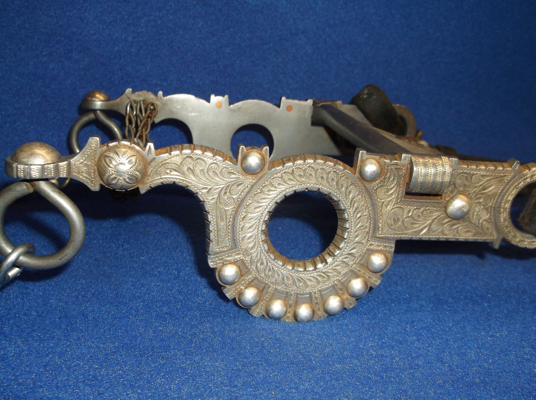 Marked El Gato Silver Inlaid Bit- Santa Barbara Cheek- Engraved Spade ...