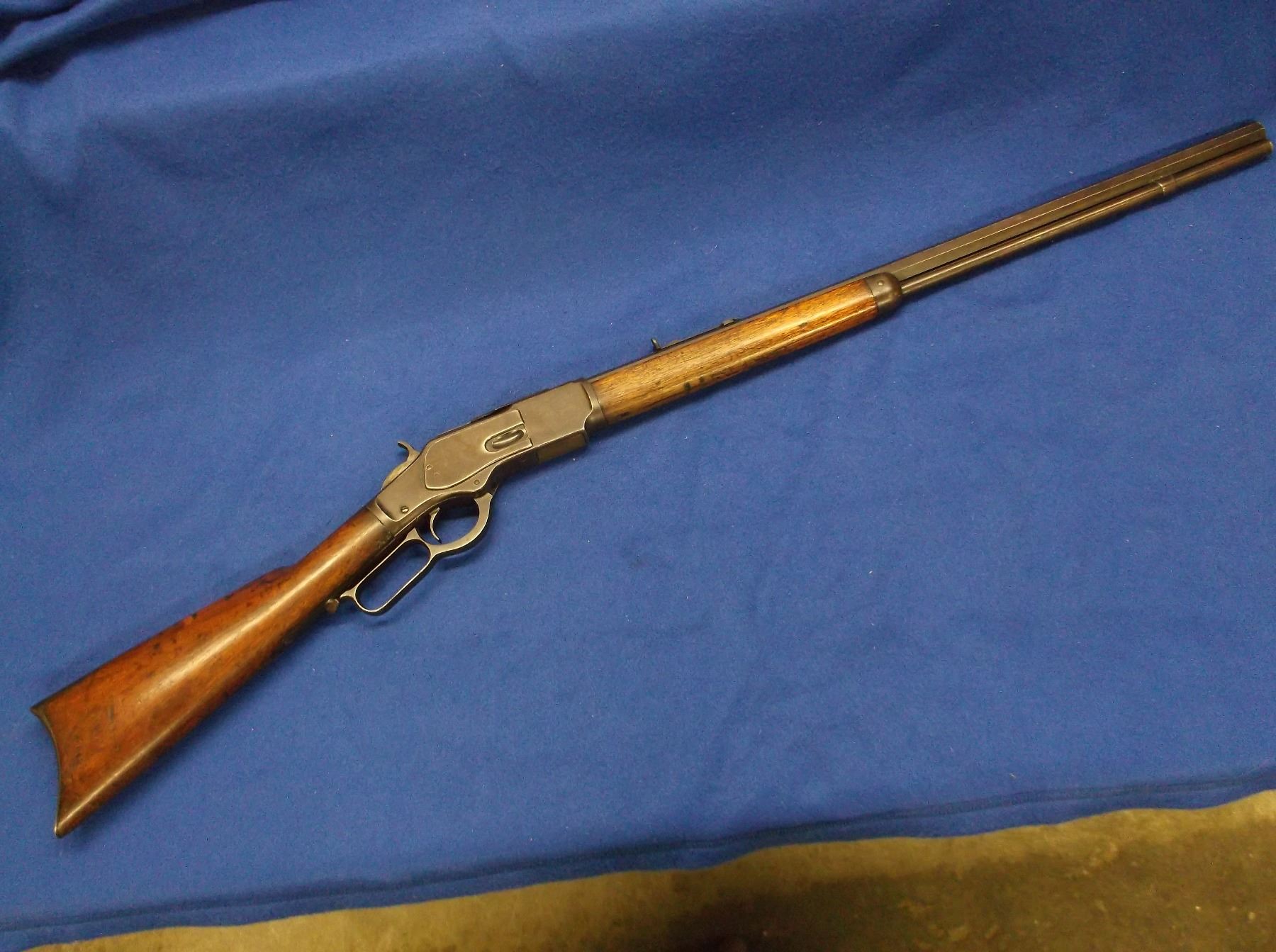 Winchester 73 Rifle.32 WCF Octagon Barrel Buckhorn Sights Front