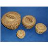 Image 1 : 4 Woven Lidded Contemporary Nesting Baskets- 5"H X 7"W