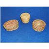 Image 2 : 3 Native American NW Polychrome Lidded Baskets- 4.5"L X 3"W X 2"H- 2.5"H X 3.5"W- 2"H X 4"W