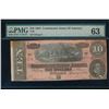 Image 1 : 1864 $10 Confederate Sates of America Note PMG 63