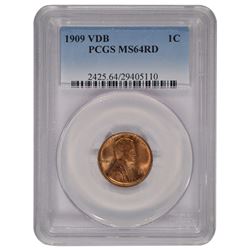 1909 VDB Lincoln Cent PCGS MS64RD