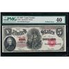 Image 1 : 1907 $5 Large Legal Tender Note PMG 40