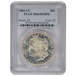 1884-CC $1 Morgan Silver Dollar Coin PCGS MS65DMPL