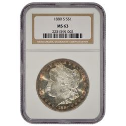 1880-S $1 Morgan Silver Dollar Coin NGC MS63