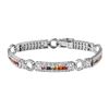 Image 1 : 14KT White Gold 3.82ctw Multi Color Sapphire and Diamond Bracelet