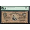 Image 1 : 1864 $50 Confederate States of America Note PCGS 40