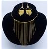 Image 5 : 18KT Yellow Gold Necklace and Earring Set