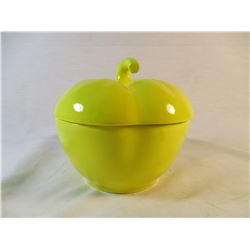 Rare Color California Pottery USA Yellow Lidded Apple Dish